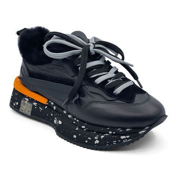 Кроссовки Nila Nila черные кожаные на меху - фото 2, NO5830M NIL NERO