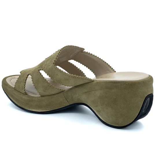 Сабо Kelton зеленые замшевые - фото 3, H0416 KEL VERDE