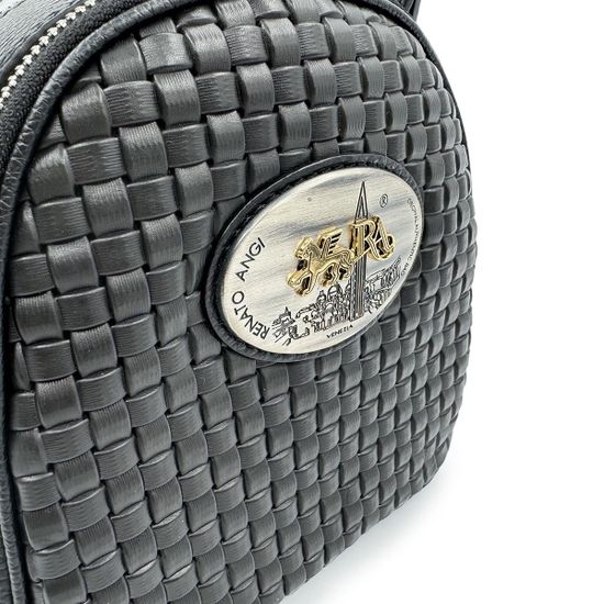 Сумка-минирюкзак Renato Angi черная кожаная - фото 4,