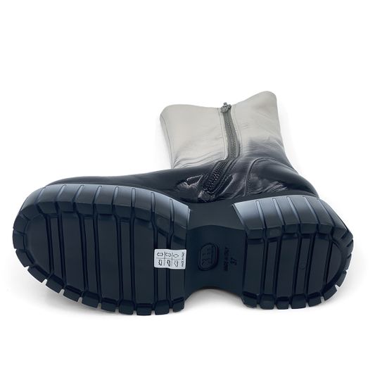 Ботинки Fru.It бежево-коричневые из лакированной кожи на байке - фото 4, 8455ZL FR