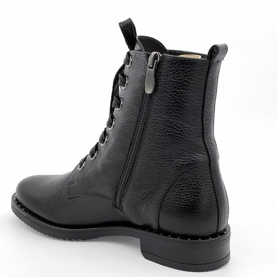 Ботинки Cover черные кожаные МЕХ - фото 3, 