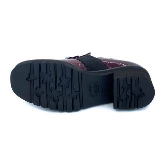 Лоферы Donna Soft бордовые из лакированной кожи тиснение под крокодила - фото 4, DS1571 DS WINE