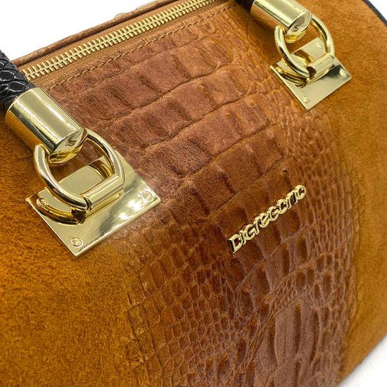 Сумка Di Gregorio рыжая крок/замша - фото 4, 