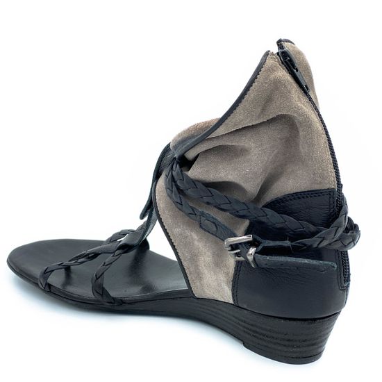 Босоножки Fru.it черно-серые комбинация кожи и замши - фото 3, 