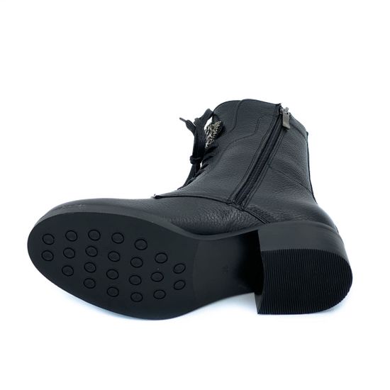 Ботинки Cover черные кожаные Мех - фото 4, 