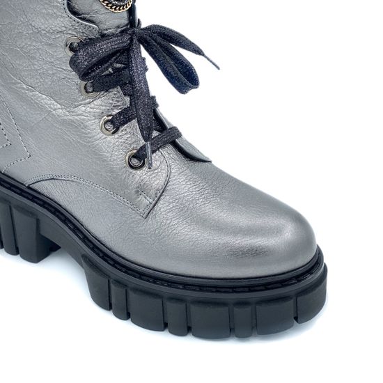 Ботинки Ilasio Renzoni серебряные кожаные Байка - фото 6, 3702 IR SILVER