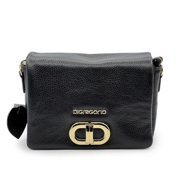 Сумка кросс-боди Di Gregorio черная кожаная - фото 1, 8940 DG NERO