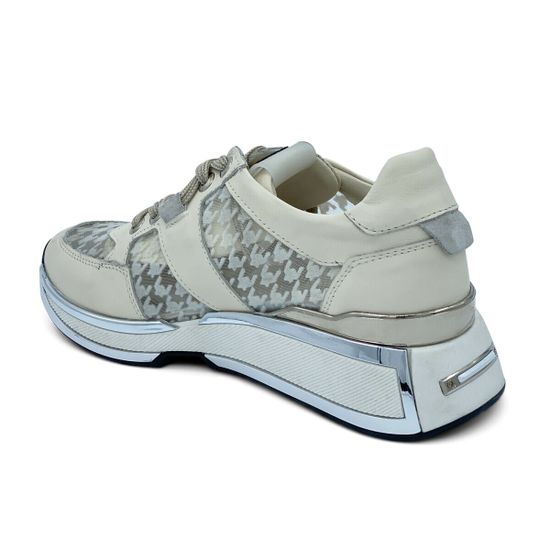 Кроссовки NILA NILA с прозрачной вставкой белые кожа/текстиль - фото 3, NO5823 NIL BIANCO