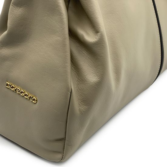 Сумка Di Gregorio бежевая кожаная - фото 4, 3696 DG LATTE MORO
