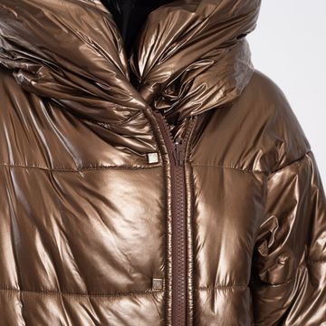 Пуховик VOLPI удлиненный золотого цвета - фото 2, 1105 VO