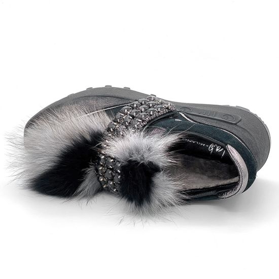 Ботинки Lab Milano черные МЕХ комбинация кожи и замши - фото 5, C86102 LAB