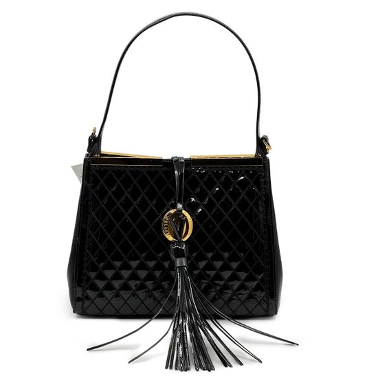 Сумка Valentino Orlandi черная кожаная стеганная - фото 1, 7561 VO NERO