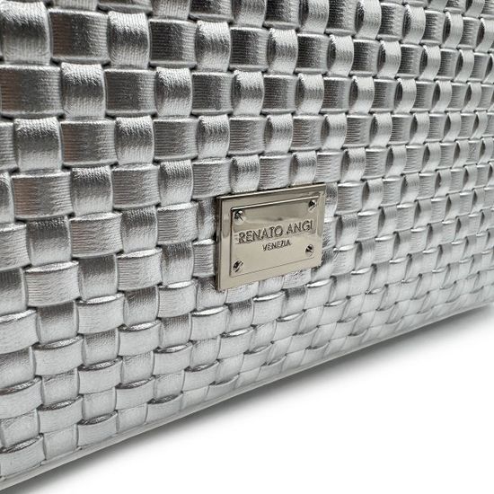 Сумка Renato Angi кожаная плетеная серебряная/белая - фото 4, 3252217 RA BIANCO
