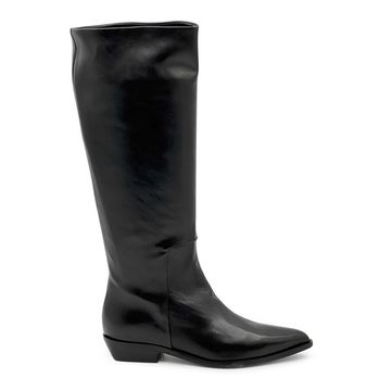 Сапоги MIMMU черные кожаные демисезонные - фото 1, M1432M1 MIM NERO