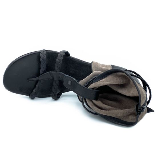 Босоножки Fru.it черно-серые комбинация кожи и замши - фото 4, 