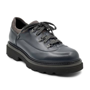 Полуботинки GIAMPIERONICOLA синие кожаные на шерстяной байке - фото 2, 46301A  GPN BLU