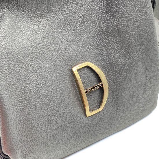 Сумка Di Gregorio серая кожаная - фото 4, 