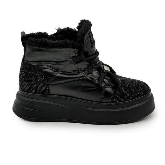 Ботинки Ilasio Renzoni черные кожа/текстиль на меху - фото 1, M254 IR NERO