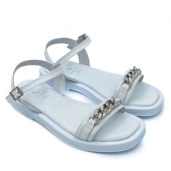 Босоножки Cover белые кожаные - фото 7, 138-2 COV