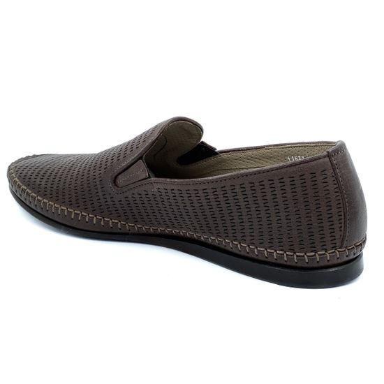 Слипоны Giampieronicola коричневые кожаные - фото 3, 