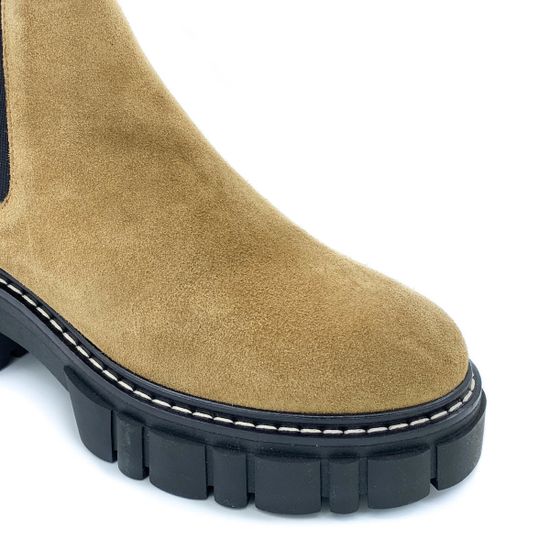 Ботинки Mimmu бежевые замшевые демисезонные - фото 5, E502E1 MIM CUOIO