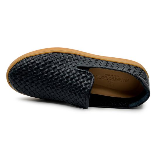 Слипоны Giampieronicola синие кожа плетеная - фото 5, H44557C GPN BLU