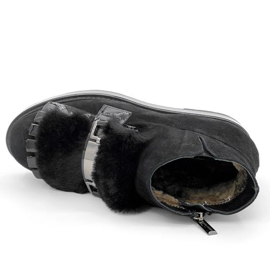Ботинки Loretta Pettinari черные замшевые МЕХ - фото 5, 5603M-8034 LP