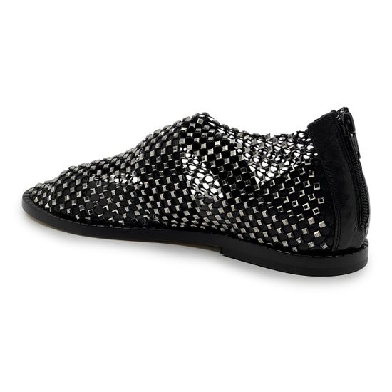 Сандалии FRUIT черные кожаные с сеточкой в стразах - фото 3, 9180 FR NERO