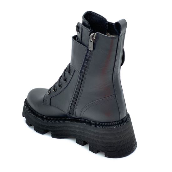 Ботинки Tuffoni черные кожаные МЕХ - фото 3, 3822024LF TUF