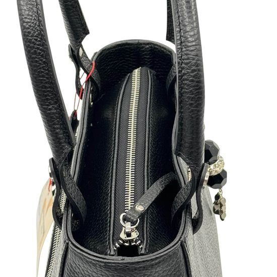Сумка Marina Creazioni черная кожаная SWAROVSKI - фото 5, B6931 MC NERO SWAROVSKI
