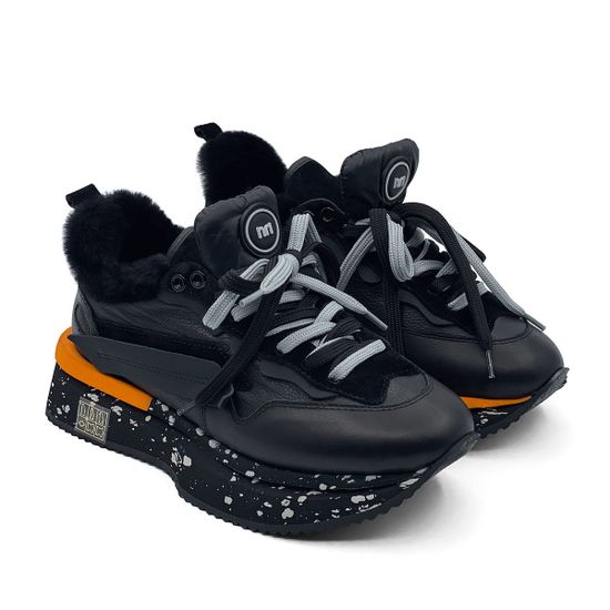 Кроссовки Nila Nila черные кожаные на меху - фото 8, NO5830M NIL NERO