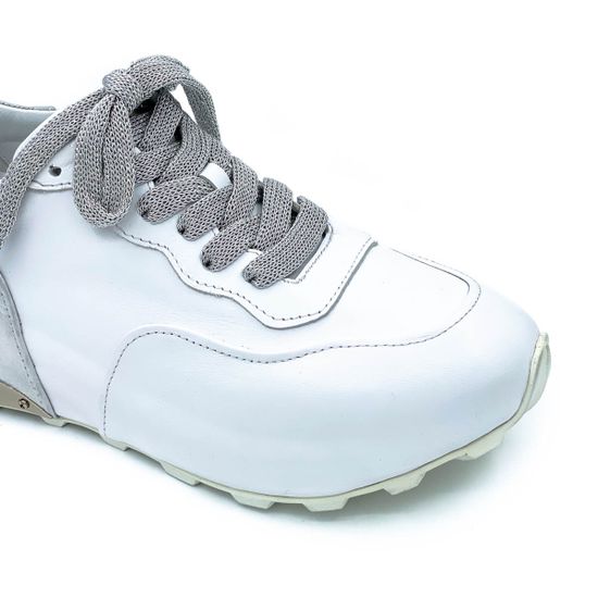 Кроссовки Nila&amp;Nila бело-серебристые кожаные - фото 6, 