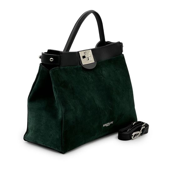 Сумка Renato Angi зеленая замша/кожа - фото 2, 