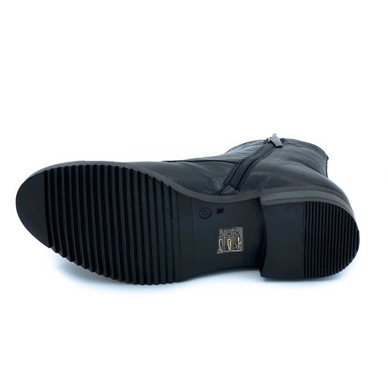 Ботинки Donna Soft черные кожаные МЕХ - фото 4, 