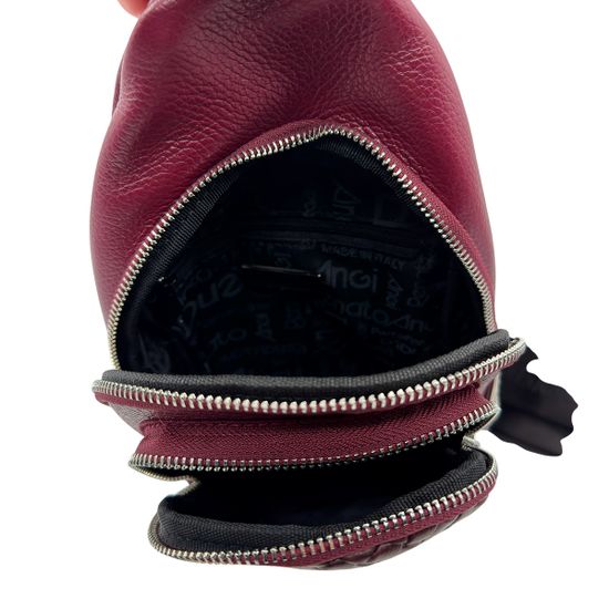 Рюкзак Renato Angi бордовый из плетеной кожи - фото 5, 3451317 RA BORDO