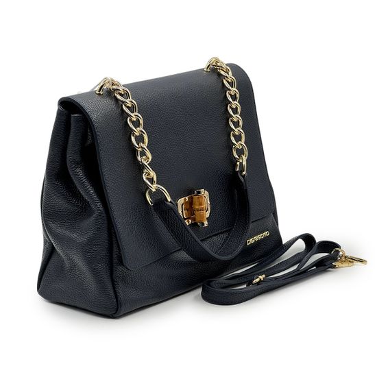 Сумка Di Gregorio синяя кожаная - фото 2, 