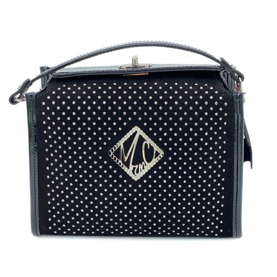 Сумочка Marina Creazioni черная маленькая комбинация замши и лака - фото 1, 