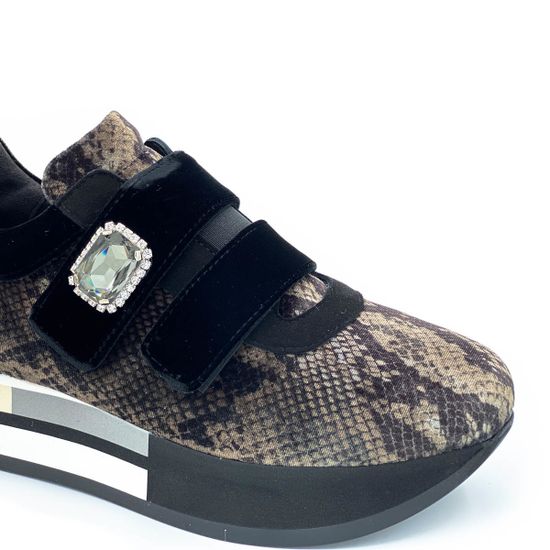 Сникерсы Jeannot черно-коричневые замшевые МЕХ - фото 5, 