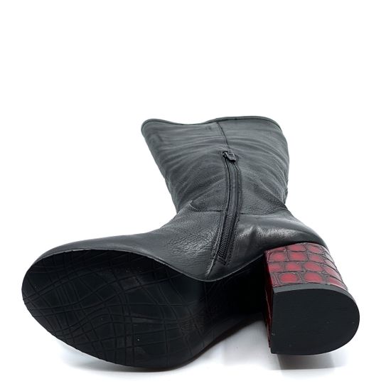 Сапоги Mimmu черные кожаные демисезонные - фото 4, 