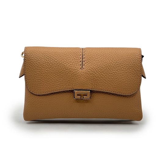 Клатч Loristella рыжий кожаный - фото 1,