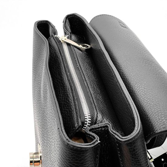 Сумка Di Gregorio черная кожаная - фото 4, 