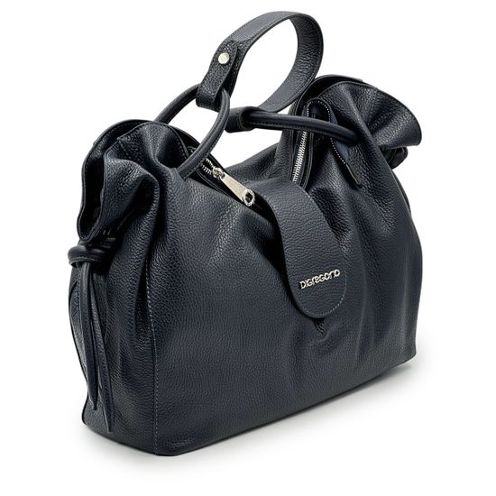 Сумка Di Gregorio черная темно-синяя - фото 2,