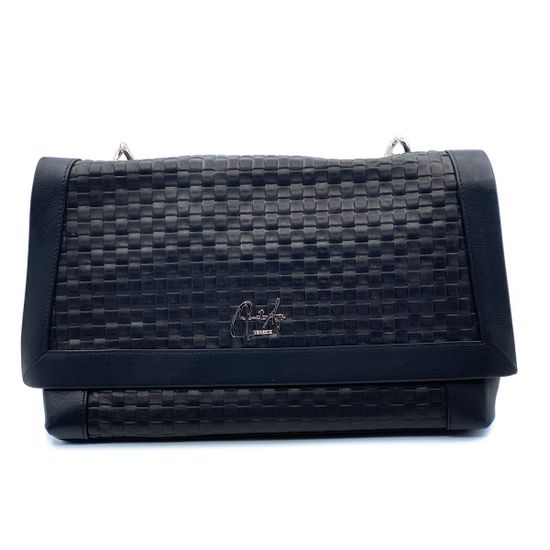 Сумка Renato Angi черная кожаная плетеная - фото 1, 