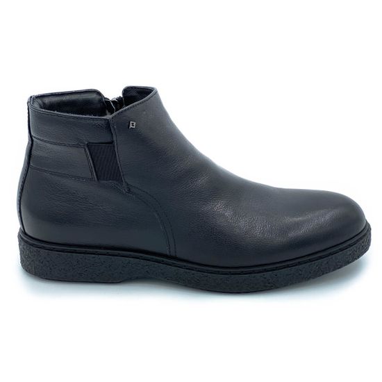 Ботинки Luca Guerrini черные кожаные МЕХ - фото 1, 