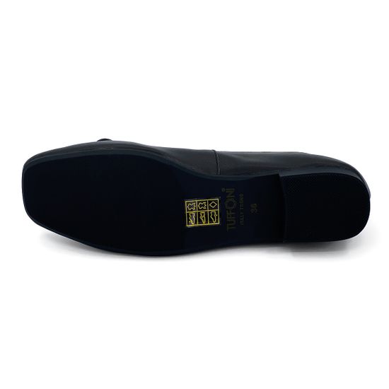 Туфли Tuffoni черные кожаные с цветком - фото 4, 