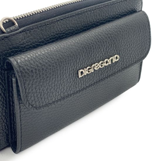 Сумка мини кросс-боди Di Gregorio черная кожаная - фото 4, 