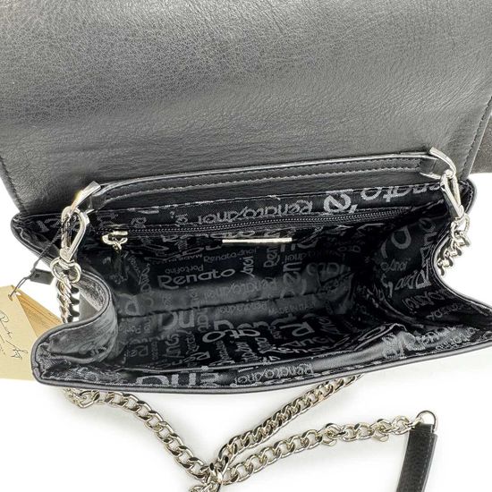 Сумочка Renato Angi черная кожаная - фото 5,