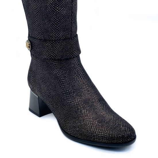 Сапоги Ilasio Renzoni черные замшевые с лазерной обработкой МЕХ - фото 5, 5006 IR