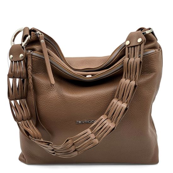 Сумка Di Gregorio бежевая кожаная - фото 1, 8799 DG TAUPE