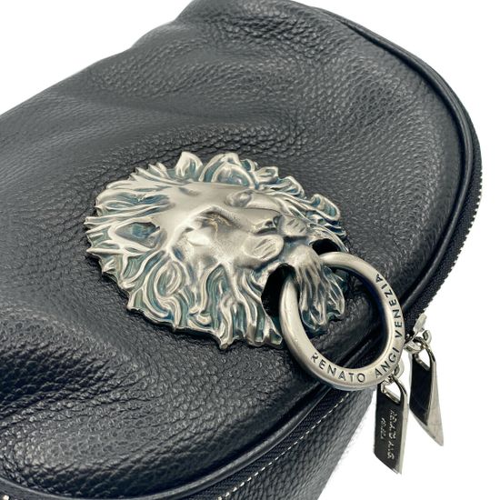 Сумка Renato Angi черная кожаная со львом - фото 4, 
